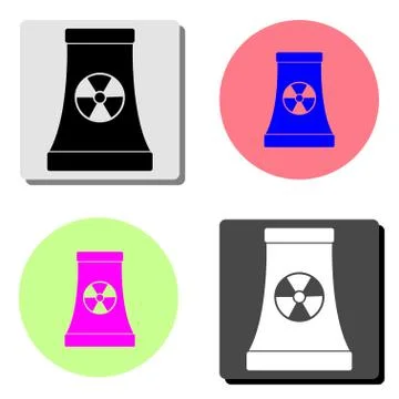 Nuclear power plant. flat vector icon Stock Illustration