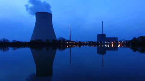 Nuclear power plant Stock Footage 37119945
