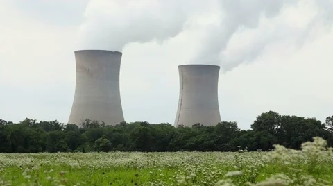 Nuclear power plant Stock Footage 52423358