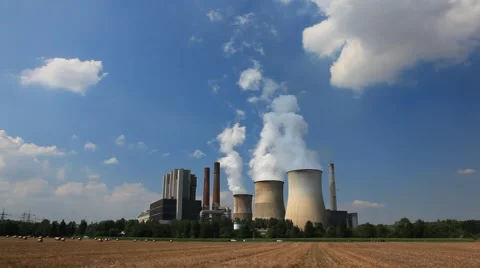 Nuclear power plant Stock Footage 54766879