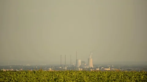 Nuclear Power plant Stock Footage 76296858