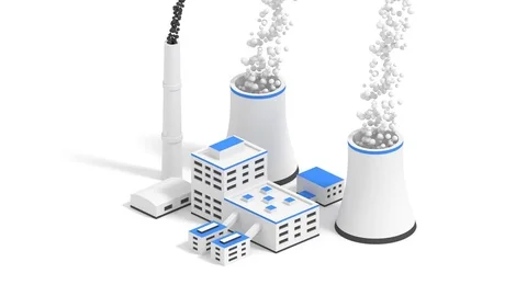 Nuclear power plant. Stock Footage 80378596