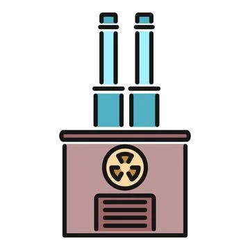 Nuclear power plant generating clean energy industrial building Ilustración de archivo
