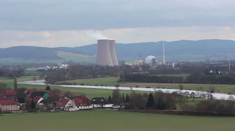 Nuclear power plant HD Stock Footage 35207338