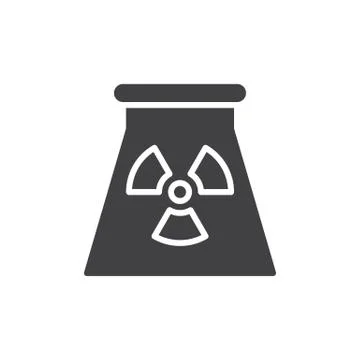 Nuclear power plant icon vector, filled flat sign, solid pictogram 스톡 일러스트