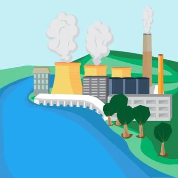 Nuclear Power Plant Stock Illustration