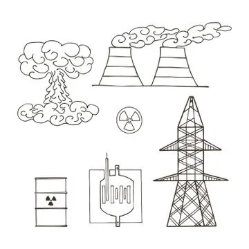 Nuclear power plant. Stock Illustration