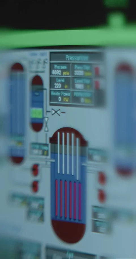 Nuclear power plant operating parameters Stock Footage 321755536
