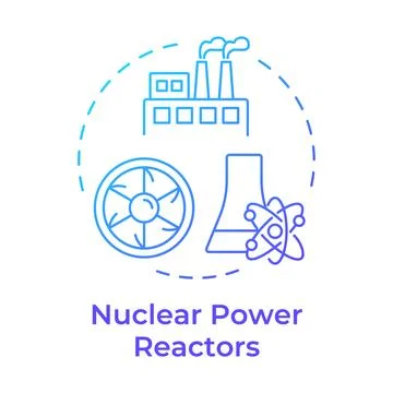 Nuclear power reactors blue gradient concept icon Stock Illustration
