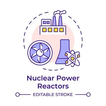 Nuclear power reactors multi color concept icon Stock Illustration