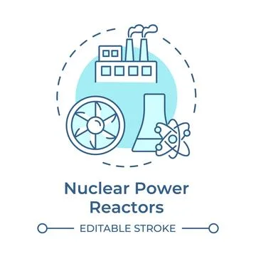 Nuclear power reactors soft blue concept icon Stock Illustration