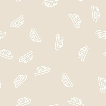 Nuclear power ship line vector seamless pattern Stock-Illustration