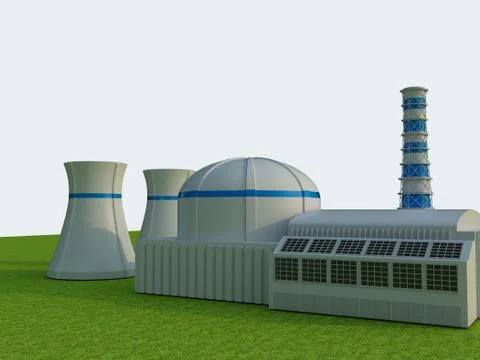 Nuclear power station  - computer art 3d series Stock Illustration