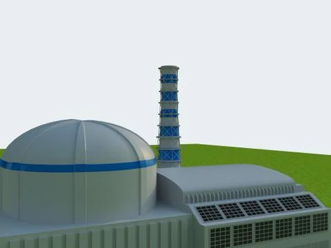Nuclear power station  - computer art 3d series Stock Illustration