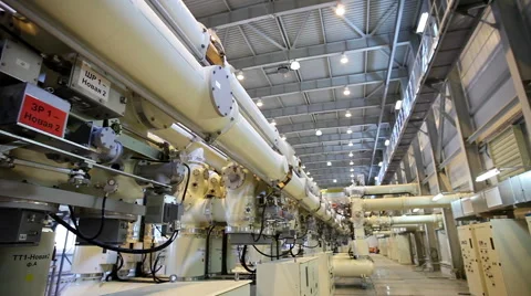 Nuclear power station. Distribution electrical equipment. HD Stock Footage 65232335