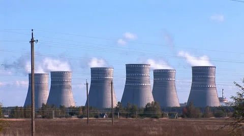 Nuclear Power Station Stock Footage 22983412