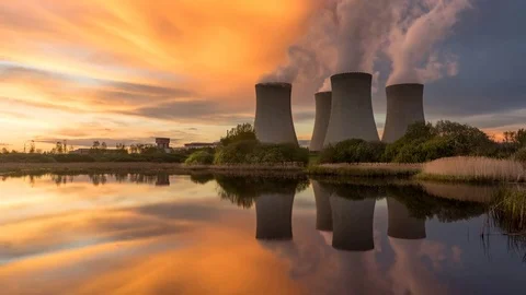 Nuclear Power Station Stock Footage 75628188