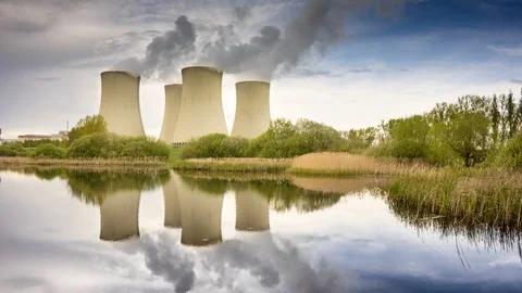 Nuclear Power Station Stock Footage 89748096