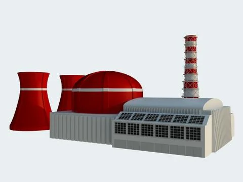 Nuclear power station Ilustración de archivo