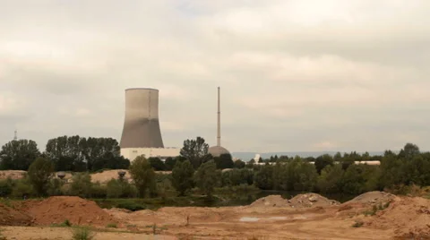 Nuclear power station Muelheim-Kaerlich Vídeo Stock 1068341