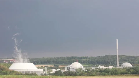 Nuclear power station of Neckarwestheim in Germany. Stock Footage 205006653