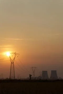 Nuclear power station Stock Photos