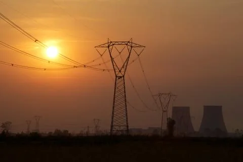 Nuclear power station Stock Photos
