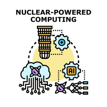 Nuclear powered computing advancing with ai and cloud technology イラスト素材