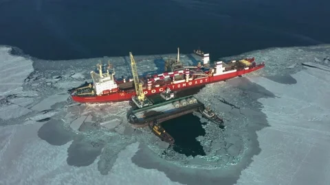 Nuclear-powered dry cargo ship Sevmorput in Vladivostok. Stock Footage 169056722