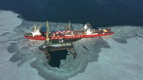 Nuclear-powered dry cargo ship Sevmorput in Vladivostok. Stock Footage 169460543