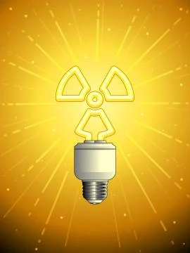 Nuclear powered lightbulb Stock Illustration