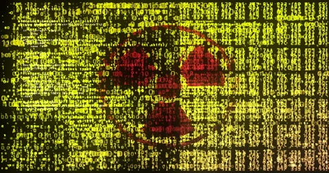 Nuclear radiation flag digital code Stock-Footage 292308906