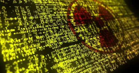 Nuclear radiation flag waving with security code Stock-Footage 292305889