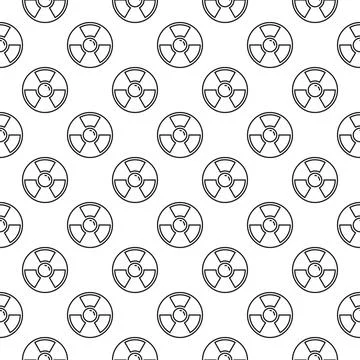 Nuclear Radiation vector Danger Zone yellow thin line seamless pattern Stock Illustration
