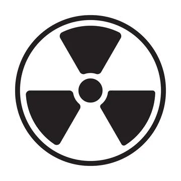 Nuclear radiation warning icon vector radioactive symbol atomic sign for grap Stock Illustration