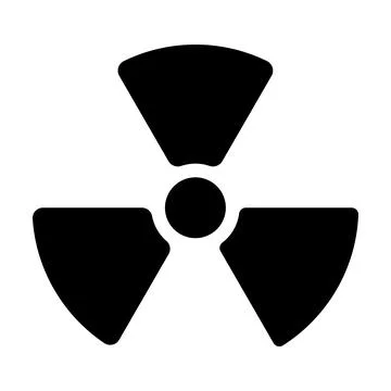 Nuclear radiation warning icon vector radioactive symbol atomic sign for grap Stock Illustration