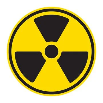Nuclear radiation warning icon vector radioactive symbol atomic sign for grap Stock Illustration