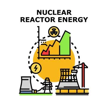 Nuclear reactor energy generating process concept Stock Illustration