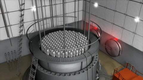 Nuclear reactor interior view, modern high end safety measures. Vidéo 51812629