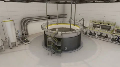Nuclear Reactor Interior View at the power plant Stock Footage 231732370