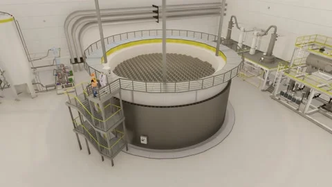 Nuclear Reactor Interior View at the power plant Stock Footage 232289472