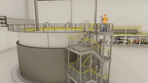 Nuclear Reactor Interior View at the power plant Stock Footage 232289490