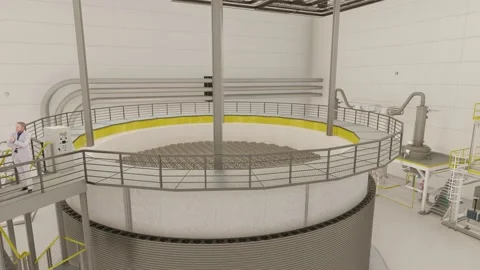 Nuclear Reactor Interior View at the power plant Stock Footage 232289501