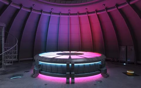 Nuclear reactor or power generator in a bunker Stock Illustration