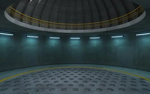 Nuclear reactor or power generator in a bunker Stock Illustration