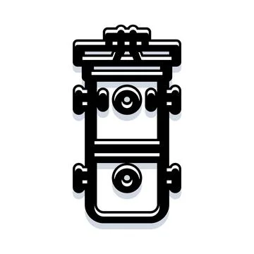 Nuclear reactor pressure vessel technical component icon Stock Illustration