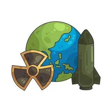 Nuclear risk illustration 스톡 일러스트