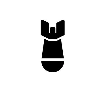 Nuclear Rocket Air Bomb, Atomic Bombshell Solid Flat Vector Icon Isolated on  Stock-Illustration