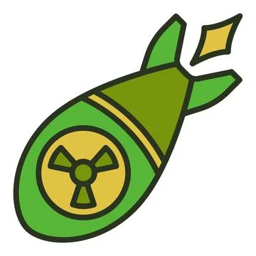 Nuclear Rocket vector concept colored icon. Missile symbol Stock Illustration