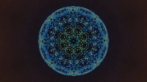 Nuclear science and engineering concept. Round shape pattern changing its Stock Footage 123813881